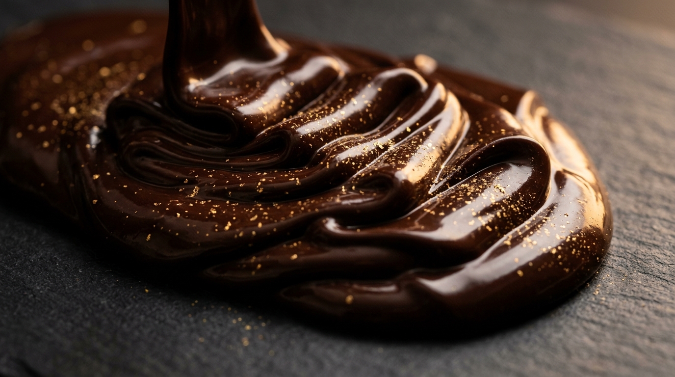 Velvety dark chocolate waves texture